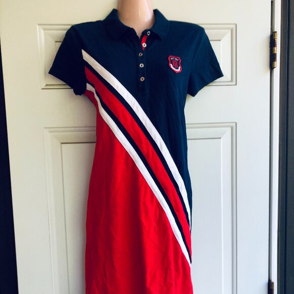 Tommy Hilfiger 1985 Collection Polo Dress Navy/Red Heritage Y2K Size Small - Picture 1 of 5